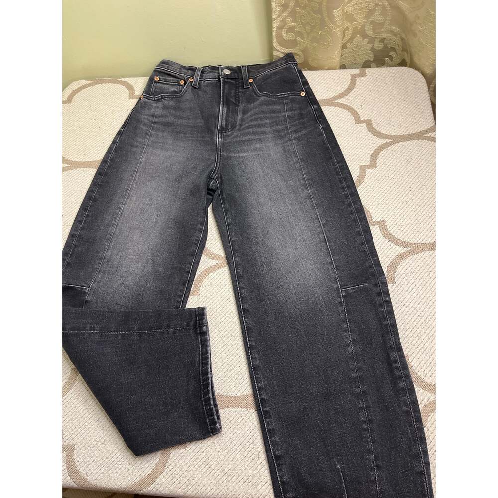 PISTOLA Eli High Rise Arched Leg Jeans Washed Black Size 25 Barrel leg - Picture 15 of 15